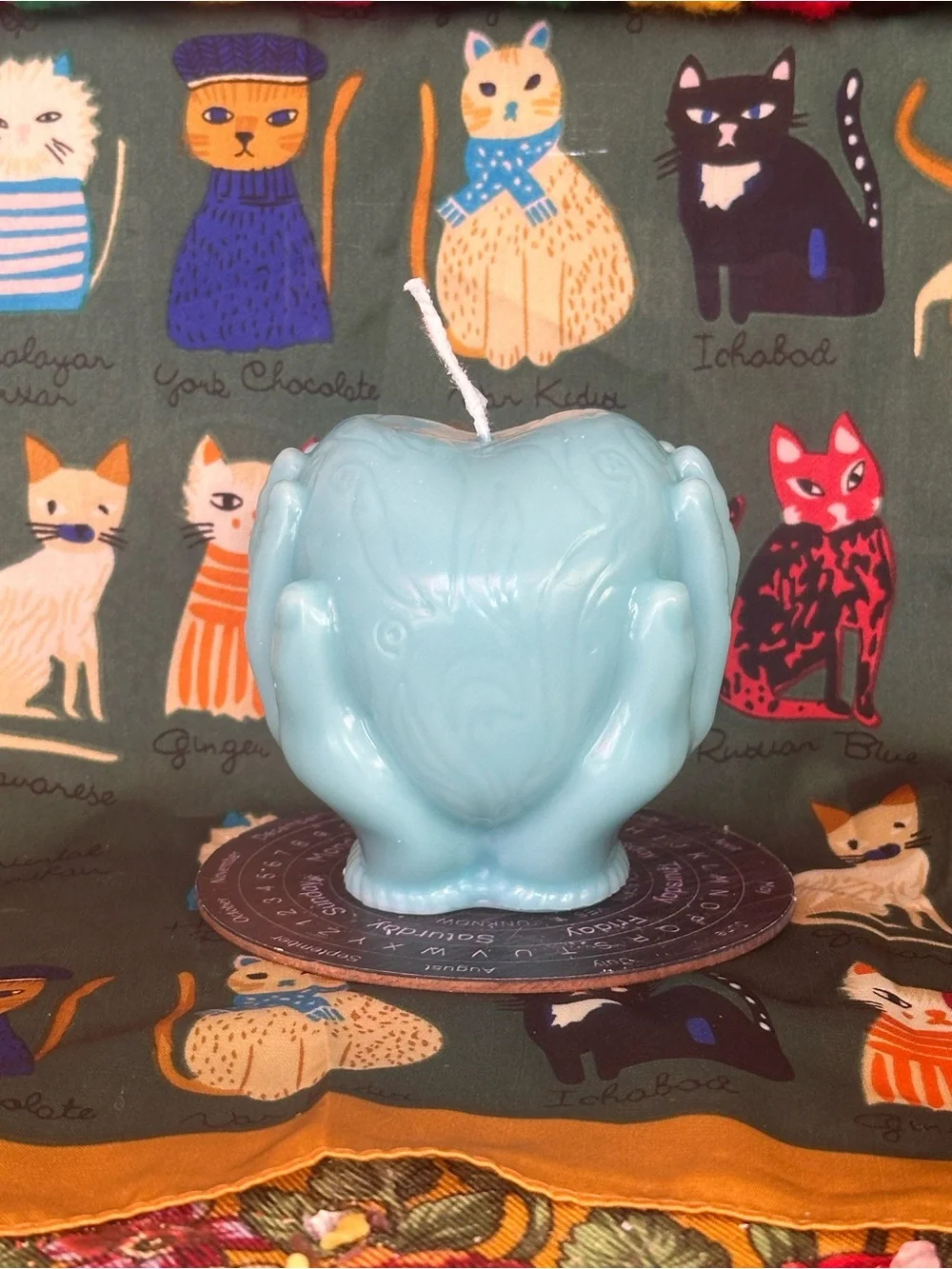 Sacred Heart Candle – Pale Blue